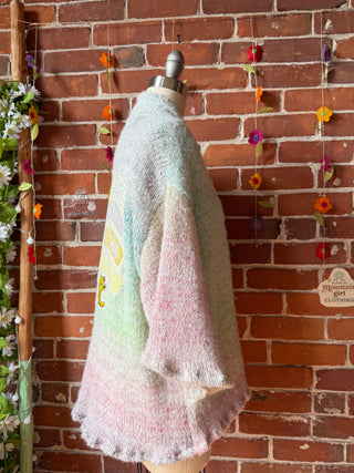 OOAK Summer Collection - Upcycled Boho Rainbow So Dazed Grateful Dead Bear Cardigan Sweater