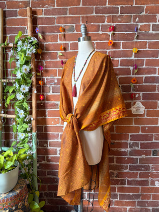 Summer Dreams 100% Silk Poncho Robe- Fair Trade Made