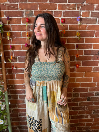 Aquarius Patchwork Flowy Wide Leg Jumpsuit