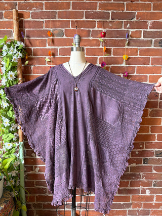 Autumn Skies Stonewashed Flowy Poncho Tunic - Multiple Colors Available- Fair Trade Made