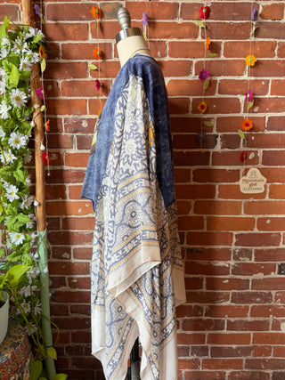 OOAK Summer Collection- Upcycled Cropped Moon Sun Hi Lo Flowy Boho Poncho Tee