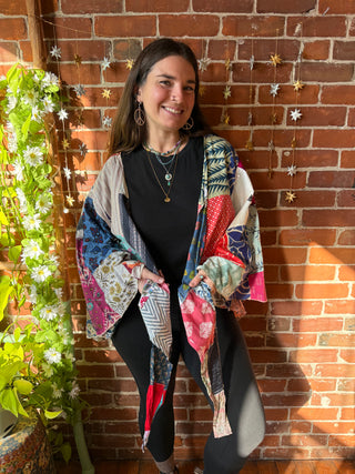 Cotton Patchwork Nova Bell Sleeve Wrap Top - Fair Trade Made