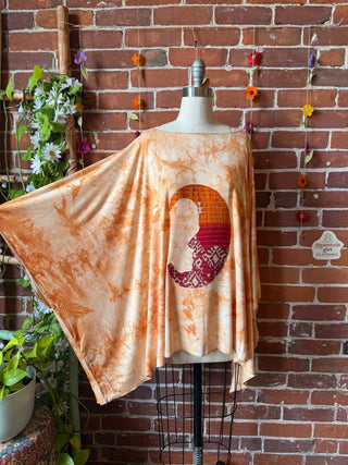 OOAK Spring Collection - Callisto Kantha Crescent Moon Tunic Poncho Top