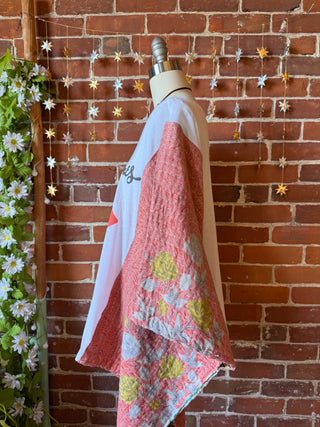 OOAK Winter Collection- Upcycled Rolling Stones Inspired Kantha Poncho Top/Tee