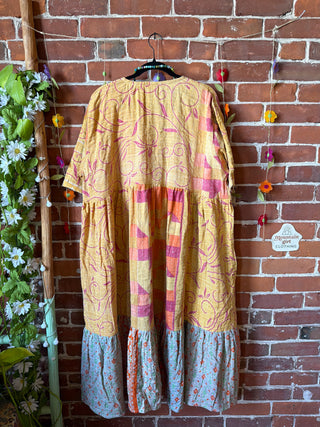Coffee In The Morning Kantha Dress - Fits up to 3X