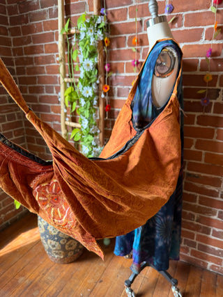 Mandala Embroidered Cotton Duffle / Shoulder Bag - Fair Trade Made