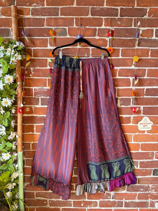 Size 14-18 Festival Drift Recycled Sari Pants - Fair Trade Made