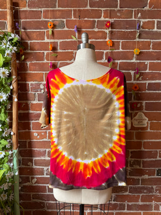 OOAK Summer Collection- Upcycled Grateful Dead Tie Dye Butterfly Boxy Tee - Size L/XL