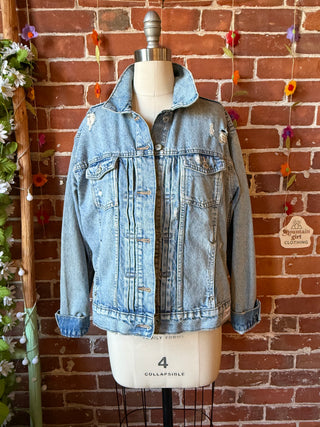 OOAK Autumn Collection - Size Medium Upcycled Patchwork Quilt Denim Jacket