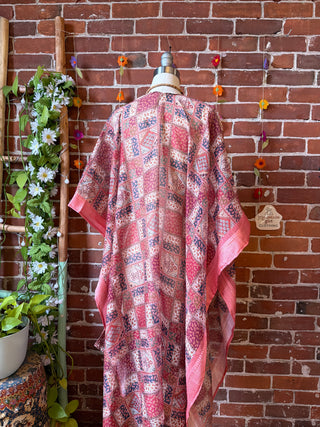 Summer Dreams 100% Silk Poncho Robe- Fair Trade Made