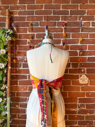 Size 14-20 In Bloom Reversible Kantha Halter Top - 100% Cotton - Fair Trade Made