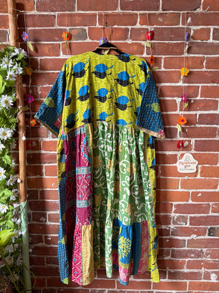 Coffee In The Morning Kantha Dress - Fits up to 3X