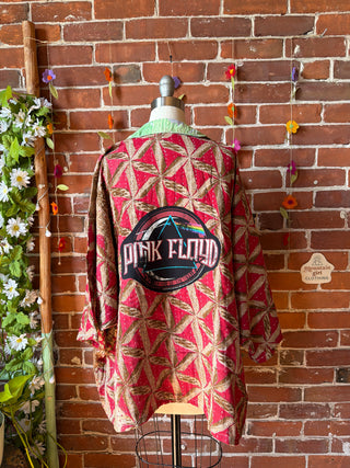OOAK Spring Collection - Upcycled Pink Floyd Inspired Vintage Kantha Jacket