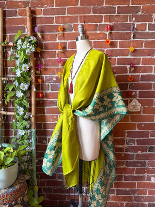 Summer Dreams 100% Silk Poncho Robe- Fair Trade Made