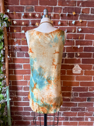 OOAK Winter Collection - Callisto Tie Dye Kantha Crescent Moon Tank Top - Multiple Sizes Available