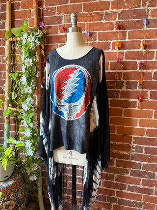 Grateful Dead Inspired Stealie Hybrid Tie Dye Hi Lo Top