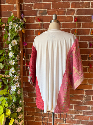 OOAK Autumn Collection - Upcycled Spicy Margartia Kantha Bell Sleeve Top