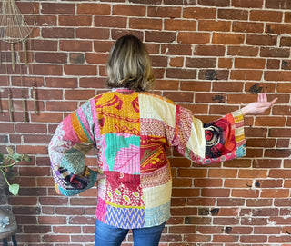 Solstice Reversible Kantha Kimono Patchwork Jacket