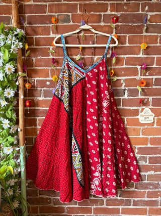 Coffee In The Morning Midi Kantha Summer Dress With Pockets - Fits up to 2X