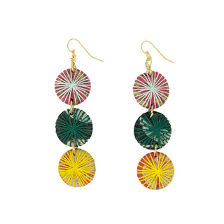 Kantha Threadburst Trio Earrings -Fair Trade Made