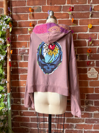 OOAK Summer Collection- Upcycled Butterfly Grateful Dead Inspired Hoodie  - Size XL