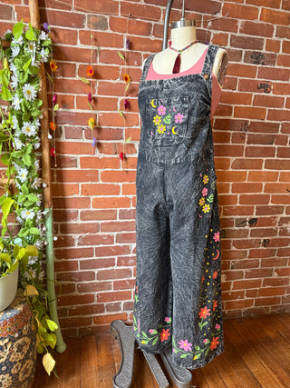 Boho Moon & Blooms Wide Leg Overalls -Multiple Colors and Sizes