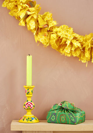 Recycled Sari Eco "Tinsel" Garland - Yellow