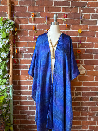 Summer Dreams 100% Silk Poncho Robe- Fair Trade Made