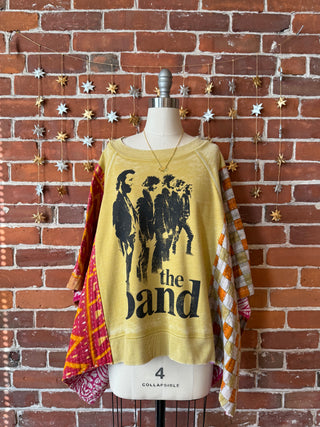 Upcycled The Band Kantha Poncho Sweatshirt