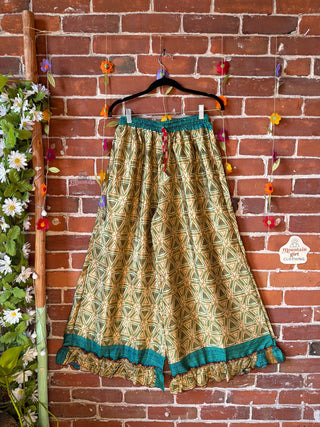 Festival Drift Wide Leg Recycled Sari Lounge Pants - Fair Trade Made