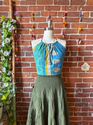 Size 0-12 In Bloom Reversible Kantha Halter Top