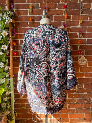 Autumn Moon Silky Flowy Kimono - Fair Trade Made- Final Sale
