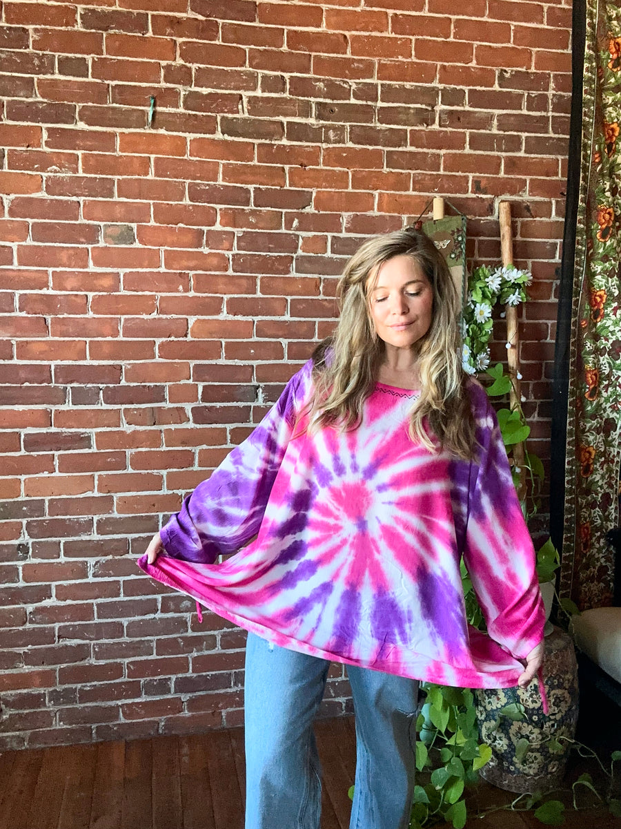 Free Size up to 2X - Wilder Flowy Top - Pink / Purple