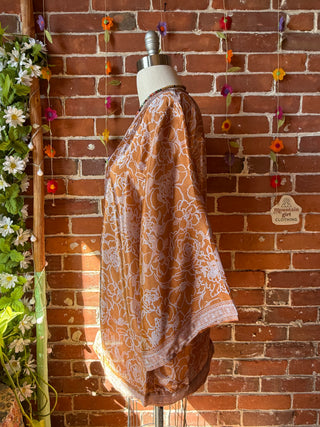 Autumn Moon Silky Flowy Kimono - Fair Trade Made - Final Sale