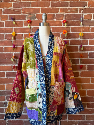 Eclipse Reversible Kantha Kimono Patchwork Jacket