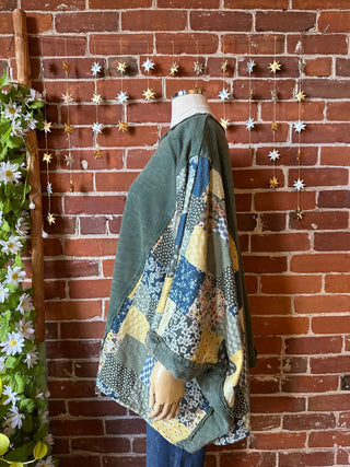 OOAK Autumn Collection - Upcycled Flower Patchwork Poncho Style Top 🌼