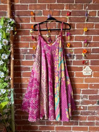 Coffee In The Morning Midi Kantha Summer Dress With Pockets - Fits up to 2X