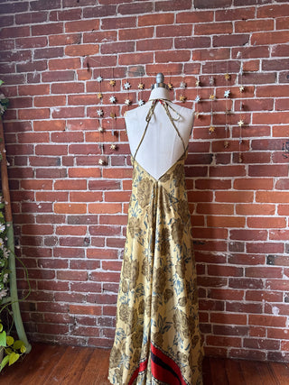 Cassiopia Recycled Silk Sari Halter Dress