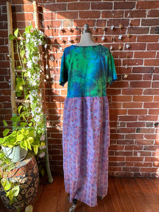 OOAK Winter Collection - Size Medium Upcycled Grateful Dead Inspired Flowy Ruffle Long Tee