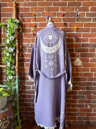 Lavender Eye+Moon 100% Cotton Kimono Robe  - Fair Trade Made