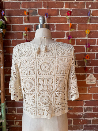 Boho Crochet Overlay Top- Multiple Colors Available - 100% Cotton