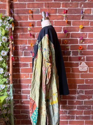 OOAK Summer Collection- Upcycled Rolling Stones Inspired Patchwork Poncho Top
