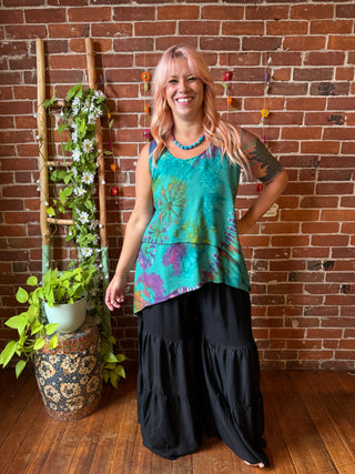 Jade Moon Tie Dye Layered Festival Tank Top - Fair Trade Made - Final Sale