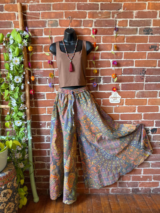 Sun Washed Patchwork Tapestry Palazzo Pants -Fair Trade