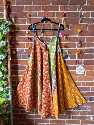 Coffee In The Morning Midi Kantha Summer Dress With Pockets - Fits up to 2X