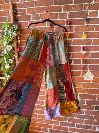 Kaleidoscope Patchwork Sari Lounge Pants - Available in Multiple - Fair Trade Made