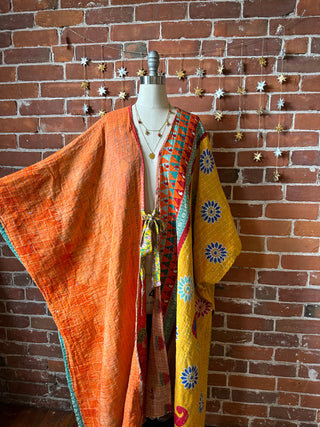 Reversible Stardust Kantha Ruana Jacket