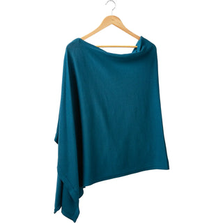 100% Cotton Autumn Stroll Poncho - Teal