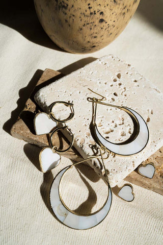 Moonlit Tide Mother Of Pearl Teardrop Earrings - Fair Trade Made