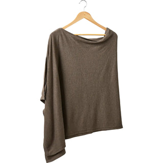 100% Cotton Autumn Stroll Poncho - Dark Taupe